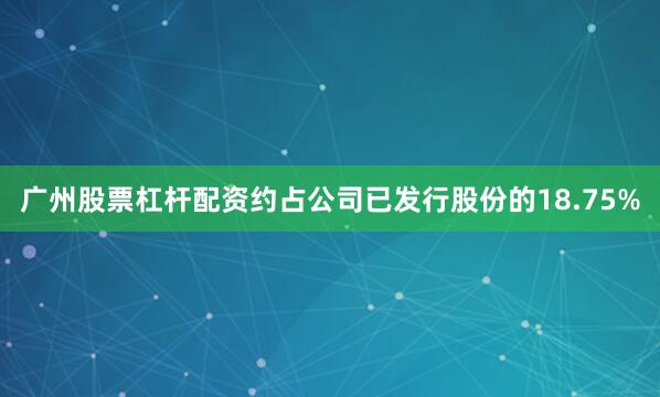 广州股票杠杆配资约占公司已发行股份的18.75%